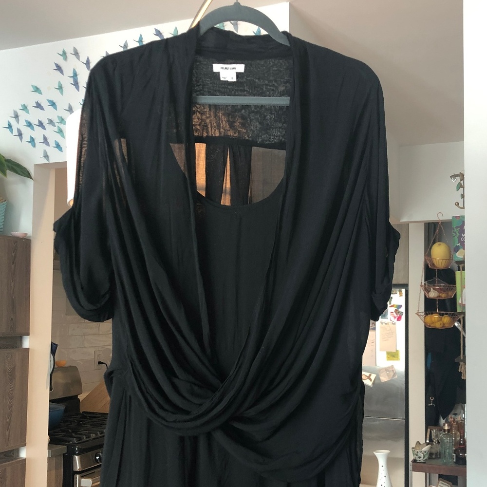 Helmut Lang Viscose Dress with draped blouse